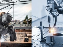 Manuellem und Roboterschweißen